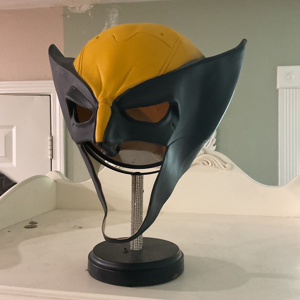 Wolverine Mask X-Men Cosplay Latex Cowl Yellow Black Superhero Halloween